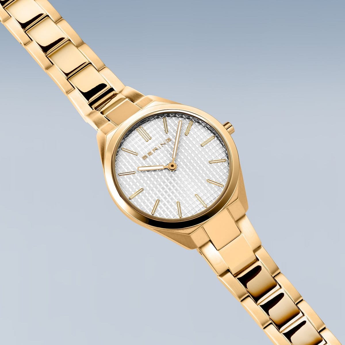 BERING Ultra Slim Polished/Brushed Gold 31mm White Dial Women's Watch 17231-734