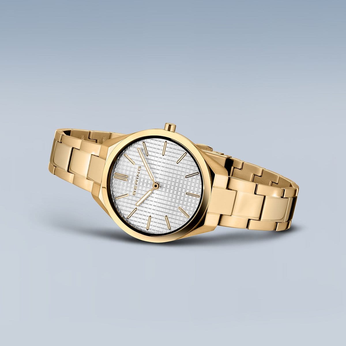 BERING Ultra Slim Polished/Brushed Gold 31mm White Dial Women's Watch 17231-734