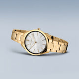 BERING Ultra Slim Polished/Brushed Gold 31mm White Dial Women's Watch 17231-734
