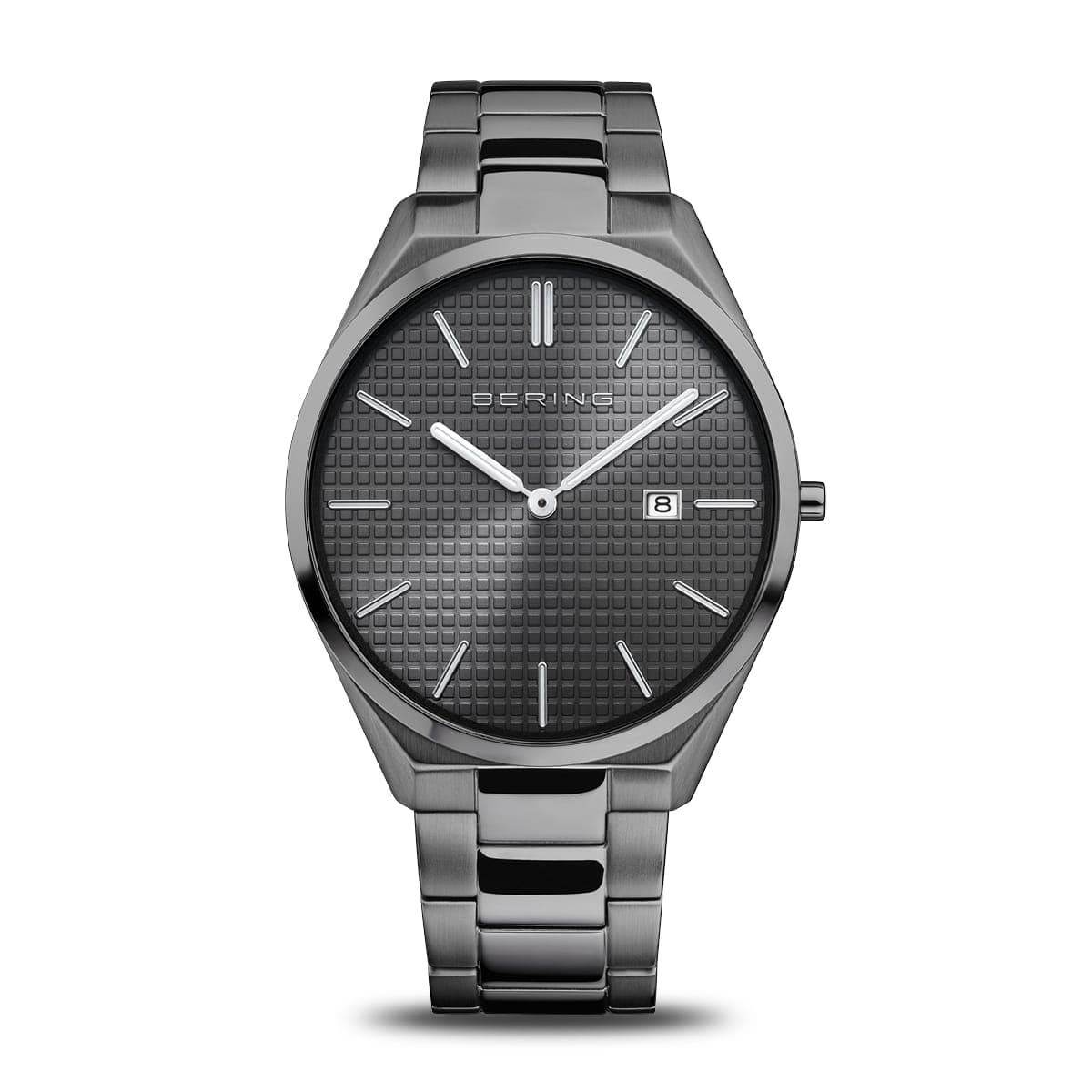 BERING Ultra Slim Polished/Brushed Grey 40mm Grey Sunray Dial Men's Watch 17240-777