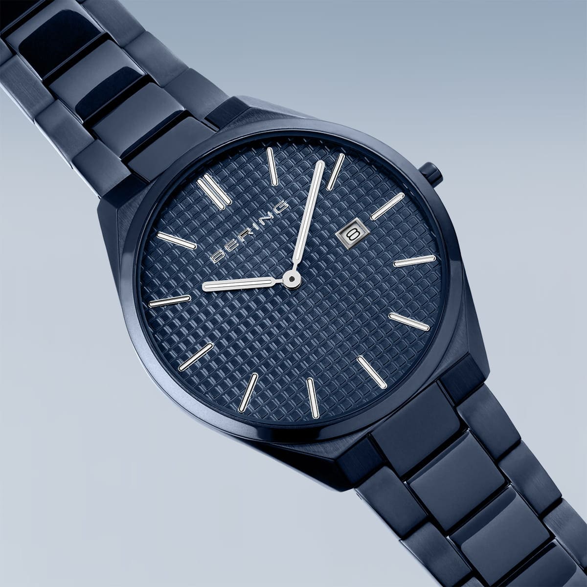 BERING Ultra Slim Polished/Brushed Blue 40mm Blue Sunray Dial Men's Watch 17240-797