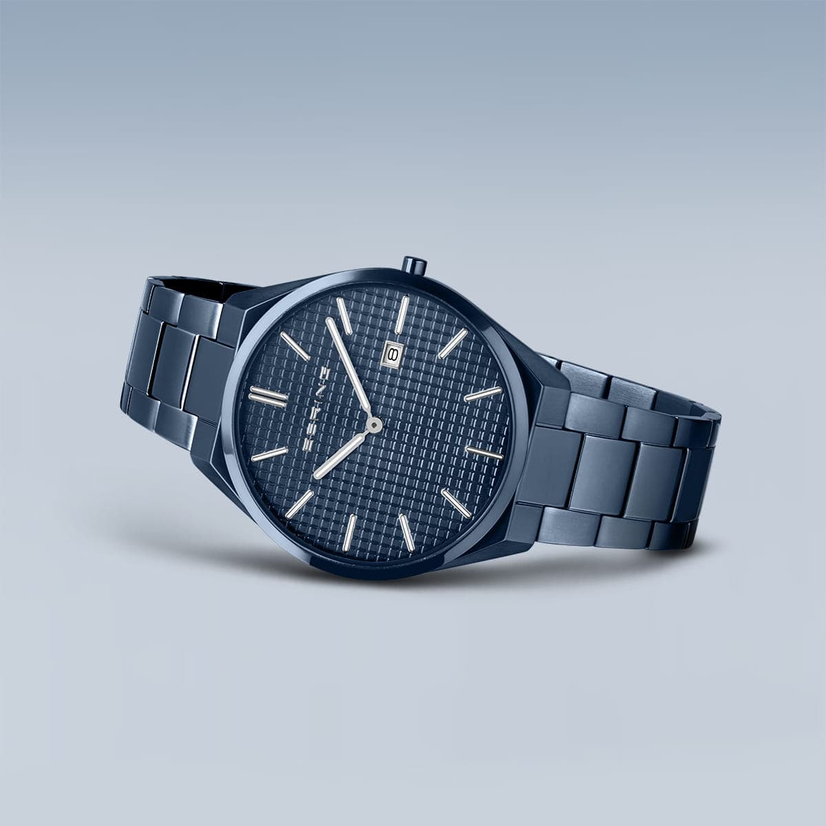 BERING Ultra Slim Polished/Brushed Blue 40mm Blue Sunray Dial Men's Watch 17240-797