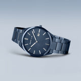 BERING Ultra Slim Polished/Brushed Blue 40mm Blue Sunray Dial Men's Watch 17240-797