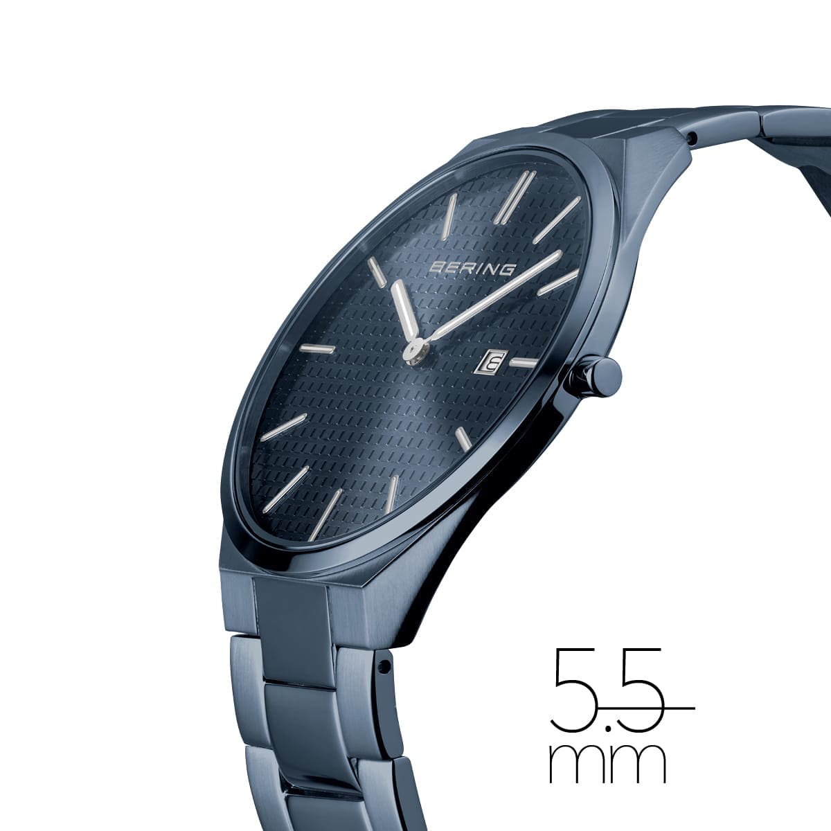 BERING Ultra Slim Polished/Brushed Blue 40mm Blue Sunray Dial Men's Watch 17240-797