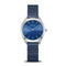 BERING Solar Polished Silver 35mm Blue Sunray Dial Women's Watch 17331-307
