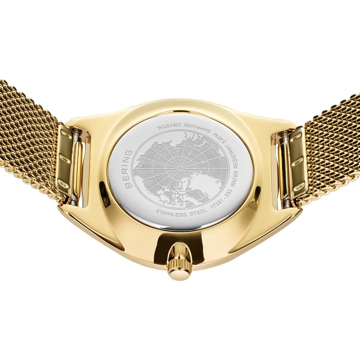BERING Solar Polished Gold 35mm Gold Sunray Dial Women's Watch 17331-333