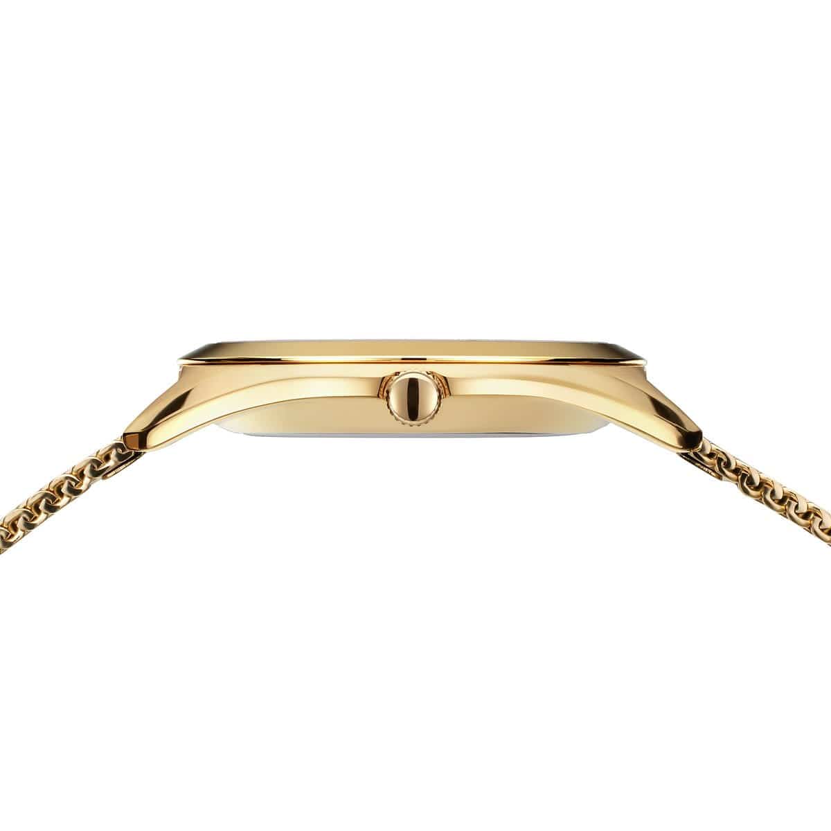 BERING Solar Polished Gold 35mm Gold Sunray Dial Women's Watch 17331-333