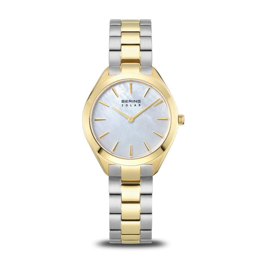 BERING Solar Polished Silver 31mm Mother of Pearl Dial Women's Watch 17331-710