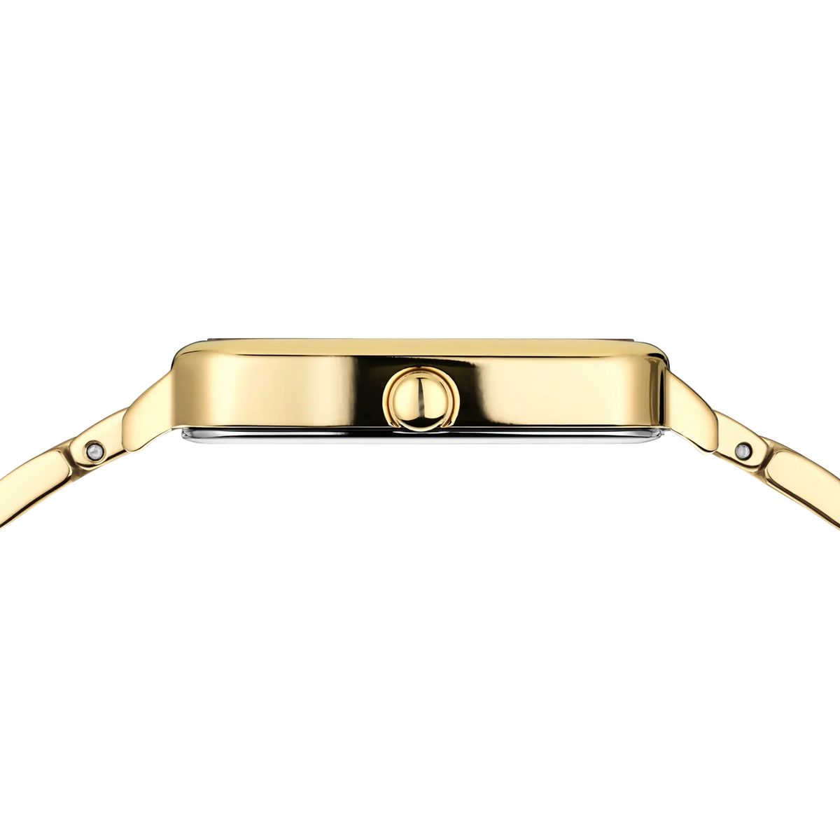 BERING Rectangular Roman Numeral Link Watch Black Gold 23mm Black Dial Women's Watch 17423-732