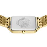 BERING Rectangular Roman Numeral Link Watch Black Gold 23mm Black Dial Women's Watch 17423-732