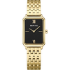 BERING Rectangular Roman Numeral Link Watch Black Gold 23mm Black Dial Women's Watch 17423-732