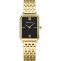 BERING Rectangular Roman Numeral Link Watch Black Gold 23mm Black Dial Women's Watch 17423-732