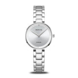 BERING Classic Polished Silver 30mm Grey Diamond Dial Women's Watch 17529-700
