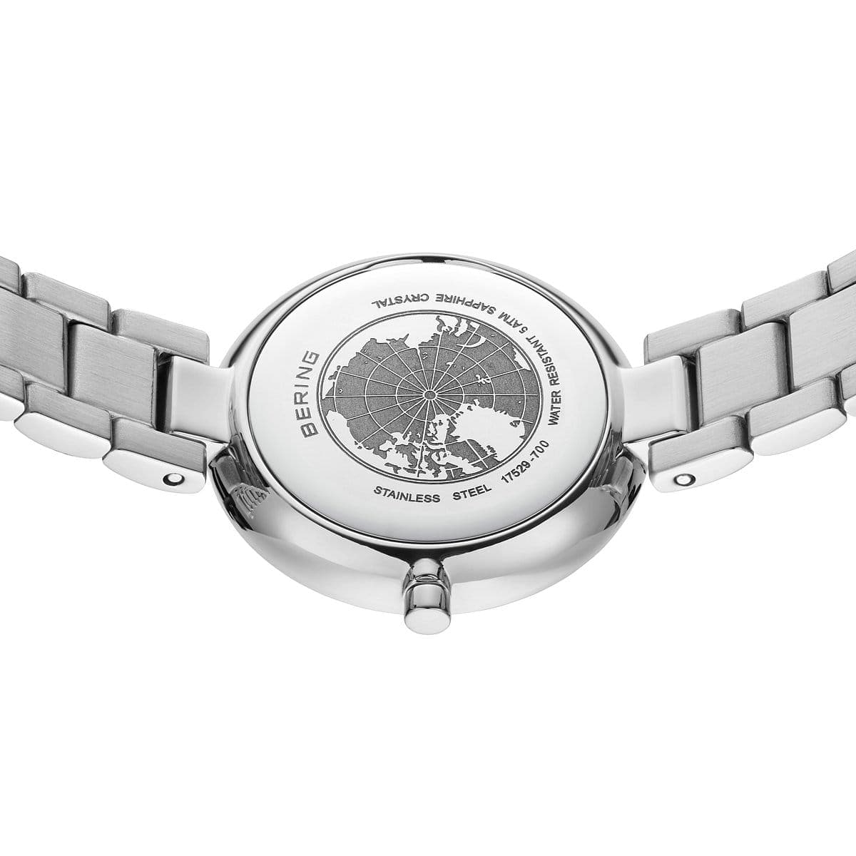 BERING Classic Polished Silver 30mm Grey Diamond Dial Women's Watch 17529-700