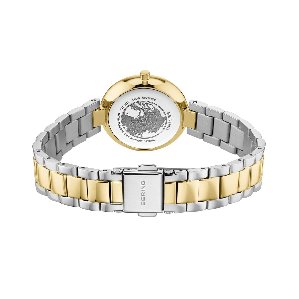 BERING Classic Polished Gold 30mm Silver Diamond Dial Women's Watch 17529-710