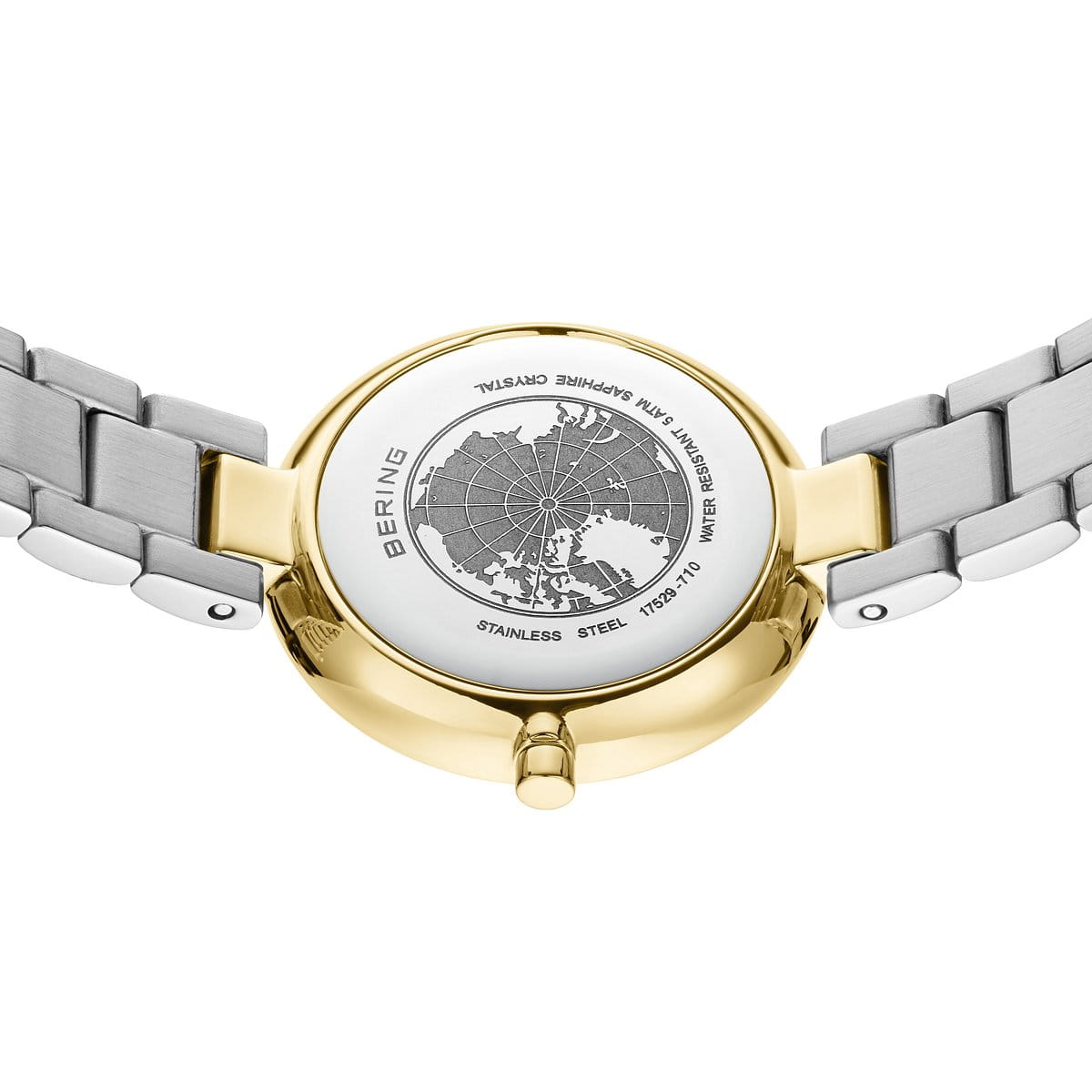 BERING Classic Polished Gold 30mm Silver Diamond Dial Women's Watch 17529-710