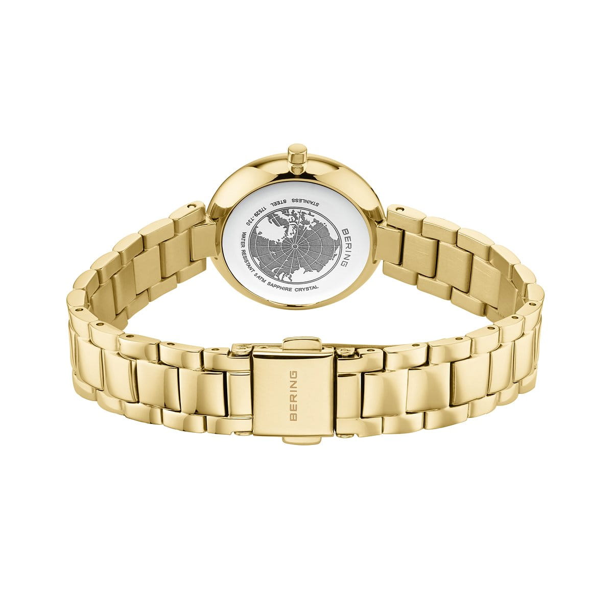 BERING Classic Polished Gold 30mm Silver Sunray Dial Women's Watch 17529-730