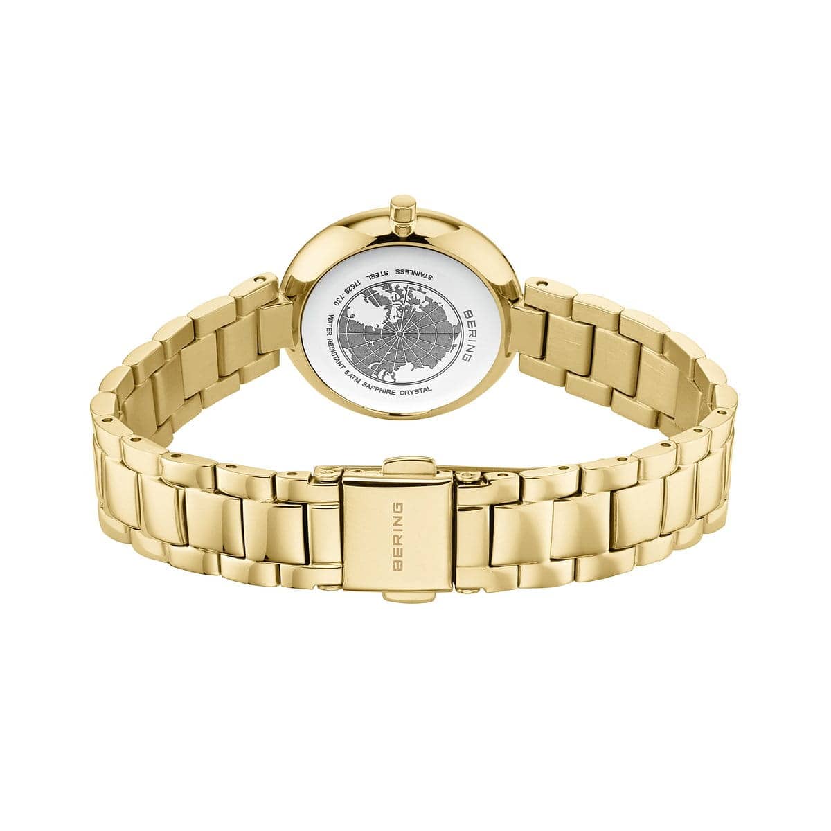 BERING Classic Polished Gold 30mm Silver Sunray Dial Women's Watch 17529-730
