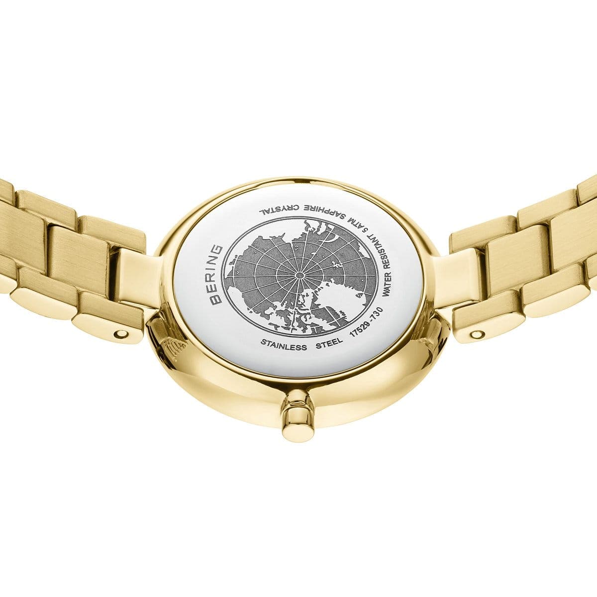 BERING Classic Polished Gold 30mm Silver Sunray Dial Women's Watch 17529-730