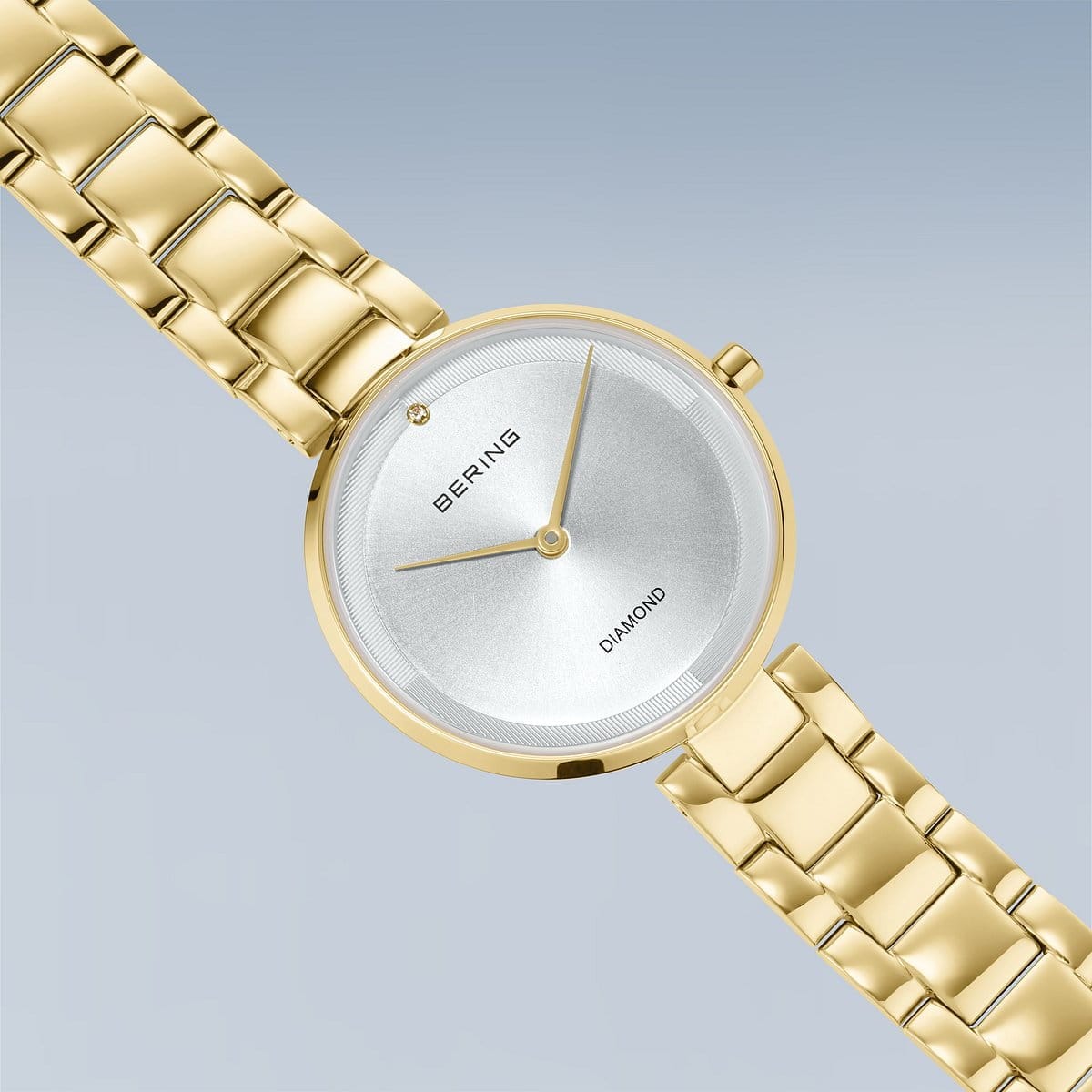 BERING Classic Polished Gold 30mm Silver Sunray Dial Women's Watch 17529-730