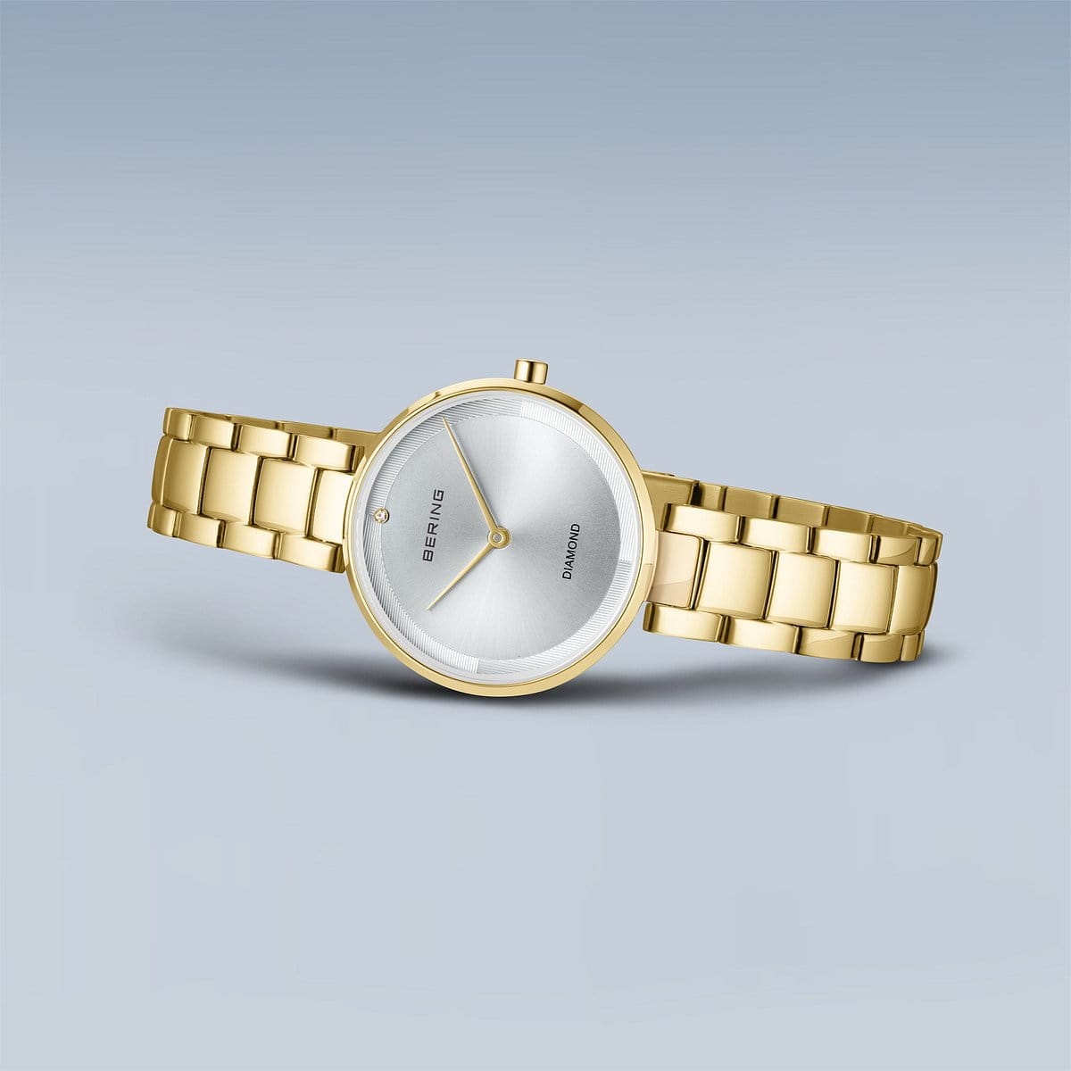 BERING Classic Polished Gold 30mm Silver Sunray Dial Women's Watch 17529-730