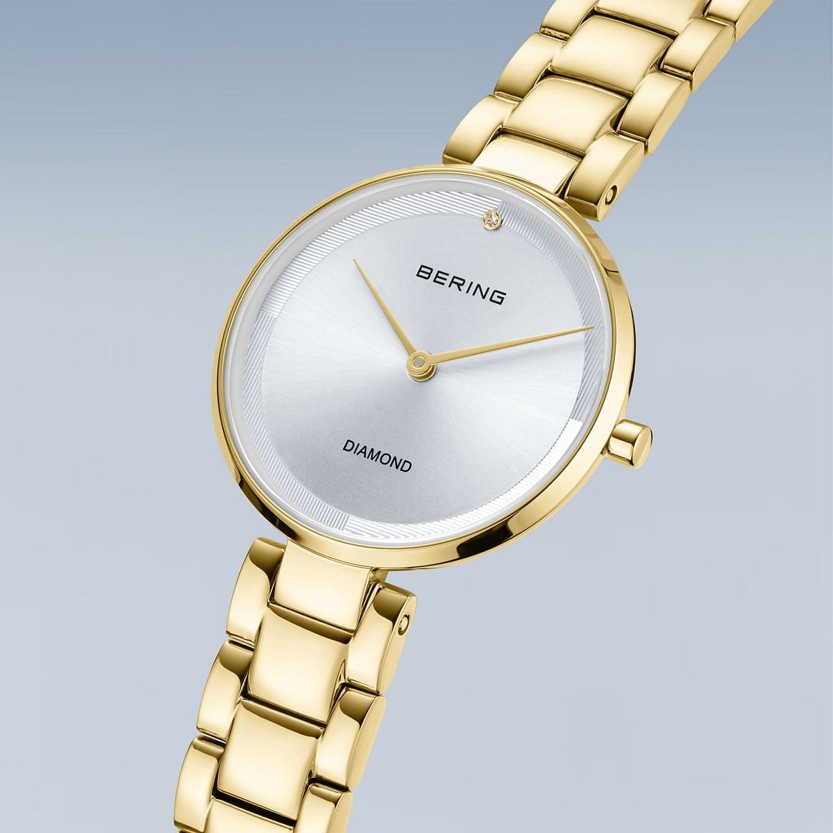 BERING Classic Polished Gold 30mm Silver Sunray Dial Women's Watch 17529-730