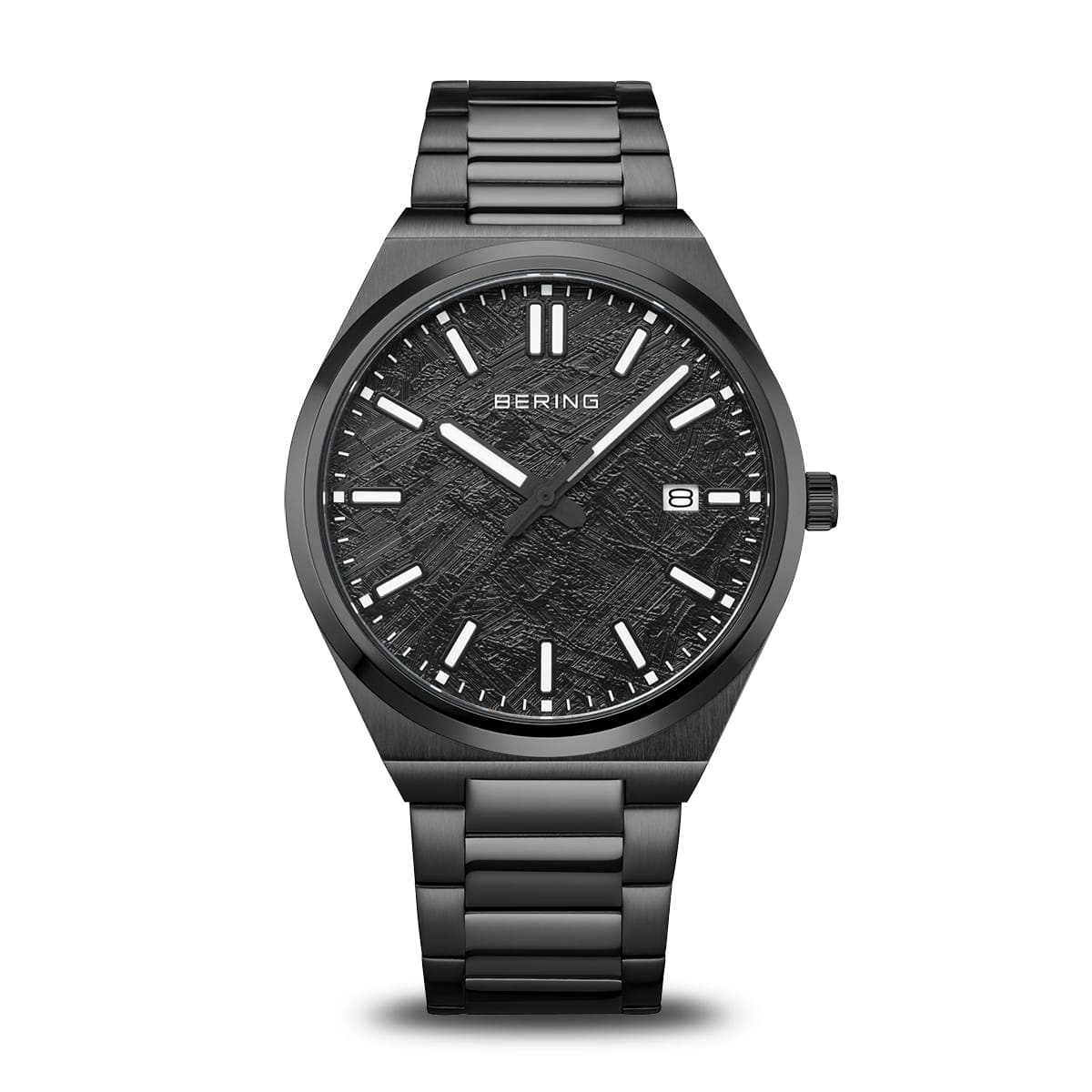 BERING Classic Brushed Black 39mm Black Öldruck Dial Men's Watch 17639-722