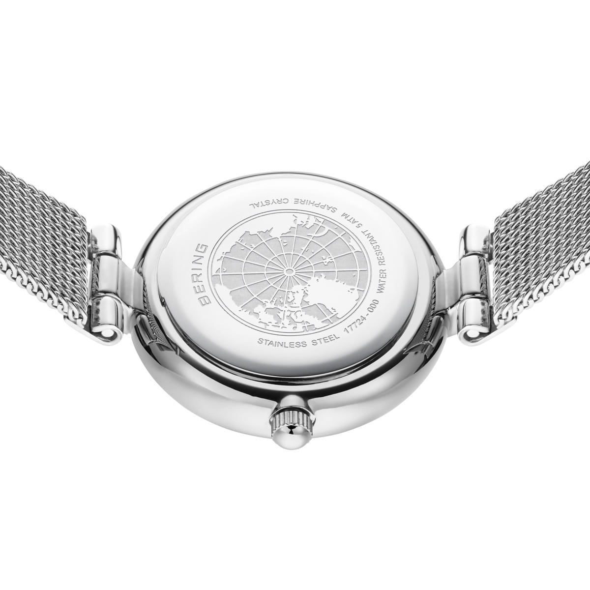 BERING Classic Polished Silver 24mm Silver Diamond Dial Women's Watch 17724-000