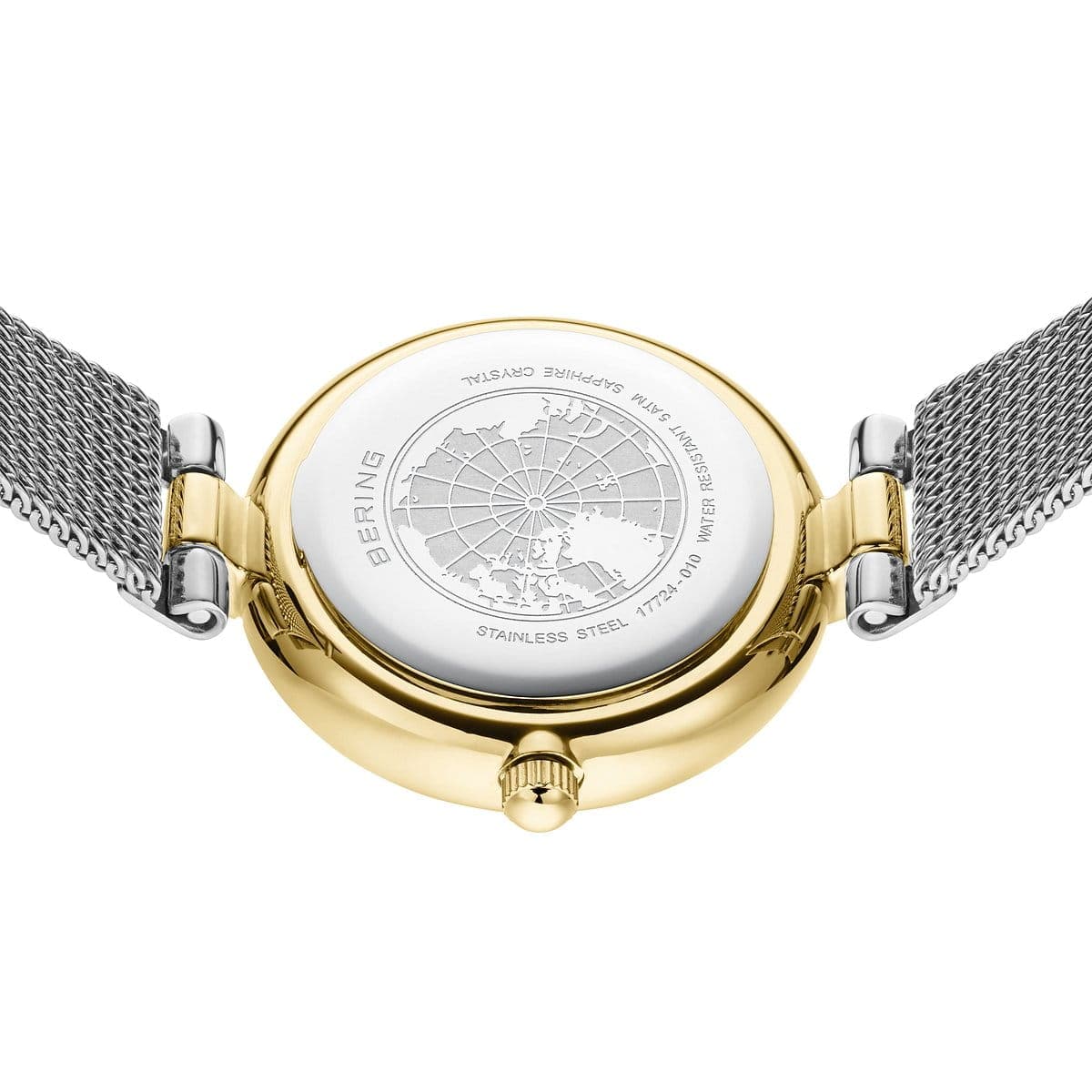 BERING Classic Polished Gold 24mm Silver Diamond Dial Women's Watch 17724-010