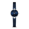 BERING Classic Polished Silver 24mm Blue Diamond Dial Women's Watch 17724-307