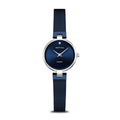 BERING Classic Polished Silver 24mm Blue Diamond Dial Women's Watch 17724-307