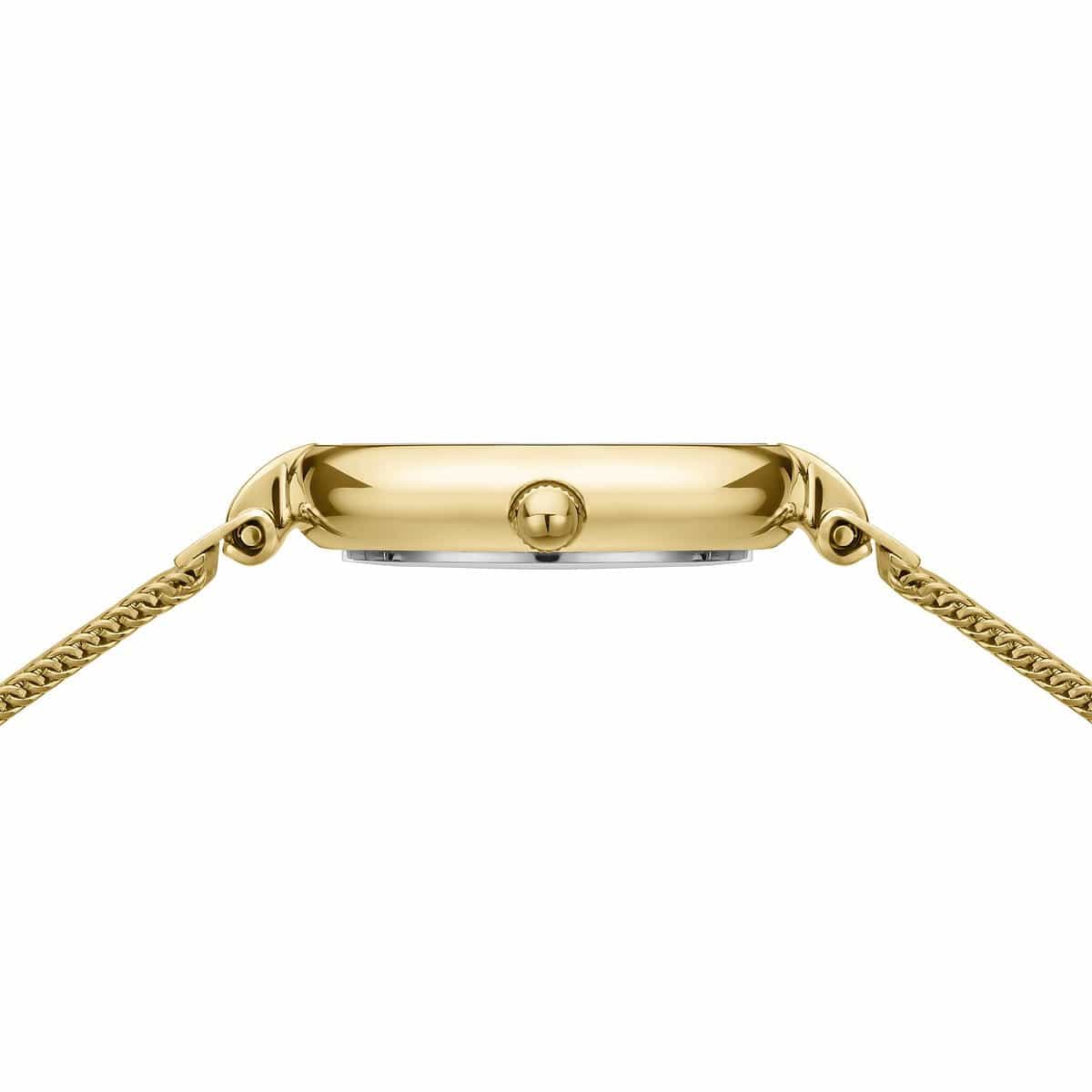 BERING Classic Polished Gold 24mm Silver Diamond Dial Women's Watch 17724-330