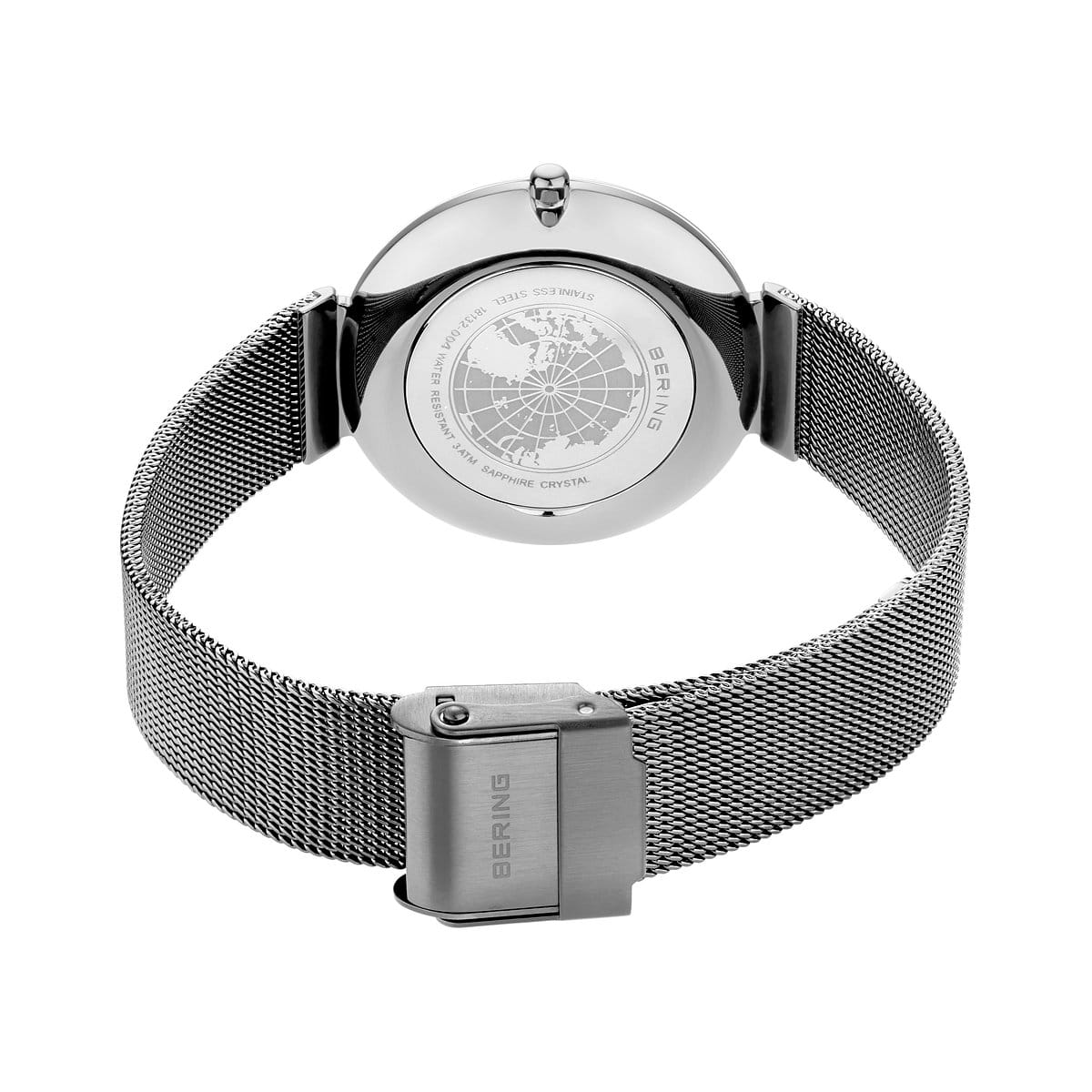 BERING Classic Polished Silver 32mm White Mother of Pearl Dial Women's Watch 18132-004