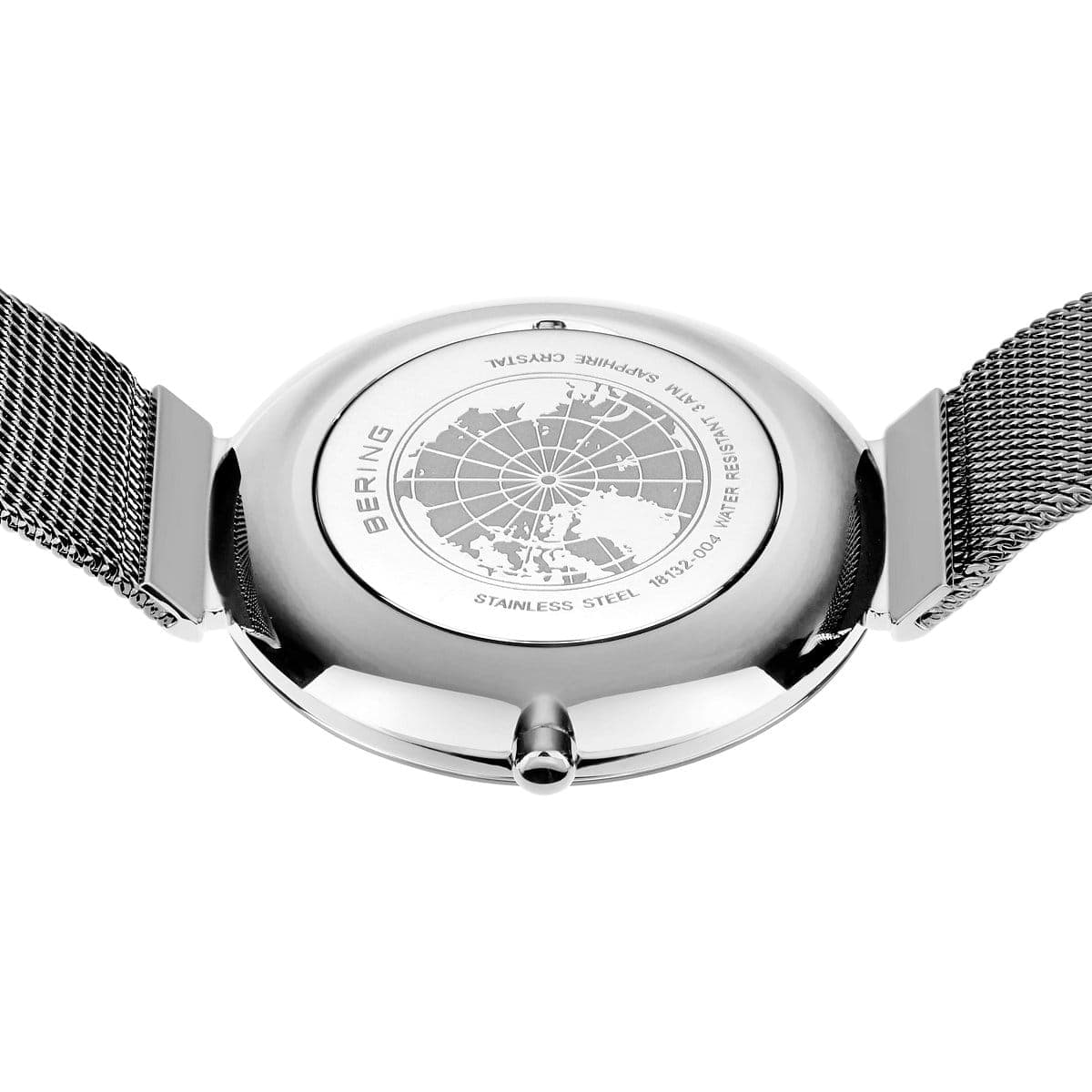 BERING Classic Polished Silver 32mm White Mother of Pearl Dial Women's Watch 18132-004