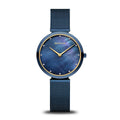 BERING Classic Polished Blue 32mm Blue Mother of Pearl Dial Women's Watch 18132-399