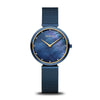 BERING Classic Polished Blue 32mm Blue Mother of Pearl Dial Women's Watch 18132-399