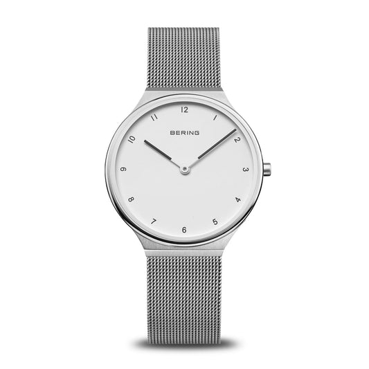 BERING Ultra Slim Polished/Brushed Silver 34mm White Dial Women's Watch 18434-004