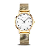BERING Titanium Polished/Brushed Gold 34mm White Dial Women's Watch 18634-334