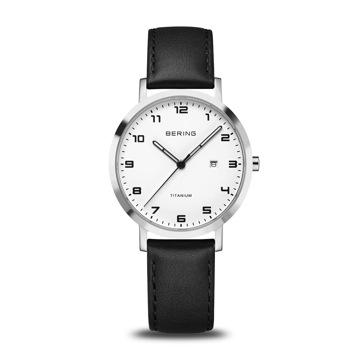 BERING Titanium Polished/Brushed Silver 34mm White Dial Women's Watch 18634-404