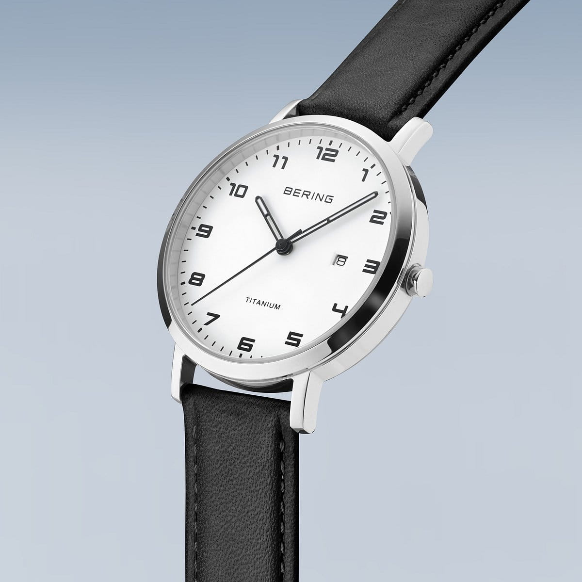 BERING Titanium Polished/Brushed Silver 34mm White Dial Women's Watch 18634-404