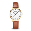 BERING Titanium Polished/Brushed Gold 34mm White Dial Women's Watch 18634-534
