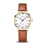 BERING Titanium Polished/Brushed Gold 34mm White Dial Women's Watch 18634-534