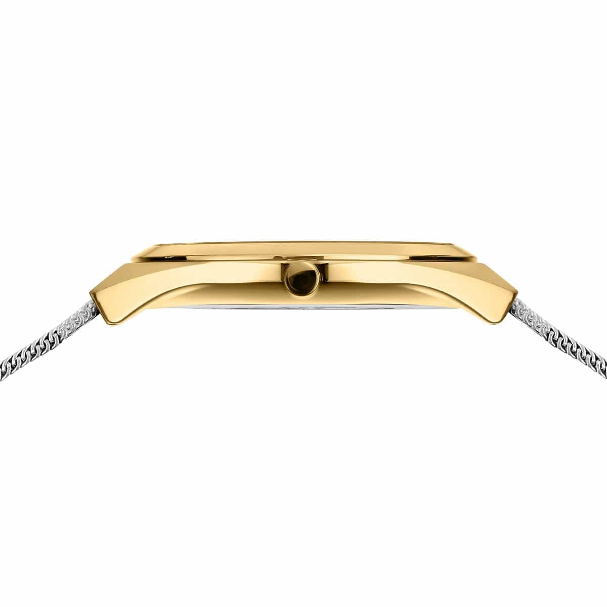 BERING Ultra Slim Polished/Brushed Gold 29mm Silver Sunray Dial Women's Watch 18729-010