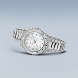 BERING Classic Polished/Brushed Silver 36mm White Mother of Pearl Dial Women's Watch 18936-704-C