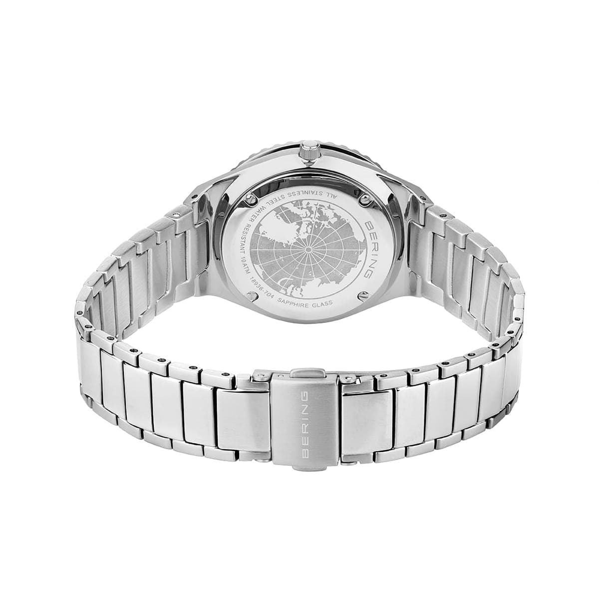 BERING Classic Polished/Brushed Silver 36mm White Dial Women's Watch 18936-704