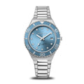 BERING Classic Polished/Brushed Silver 36mm Blue Sunray Dial Women's Watch 18936-705