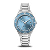 BERING Classic Polished/Brushed Silver 36mm Blue Sunray Dial Women's Watch 18936-705