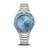 BERING Classic Polished/Brushed Silver 36mm Blue Sunray Dial Women's Watch 18936-705