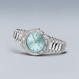 BERING Classic Polished/Brushed Silver 36mm Blue Sunray Dial Women's Watch 18936-707