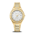 BERING Classic Polished/Brushed Gold 36mm White Dial Women's Watch 18936-734